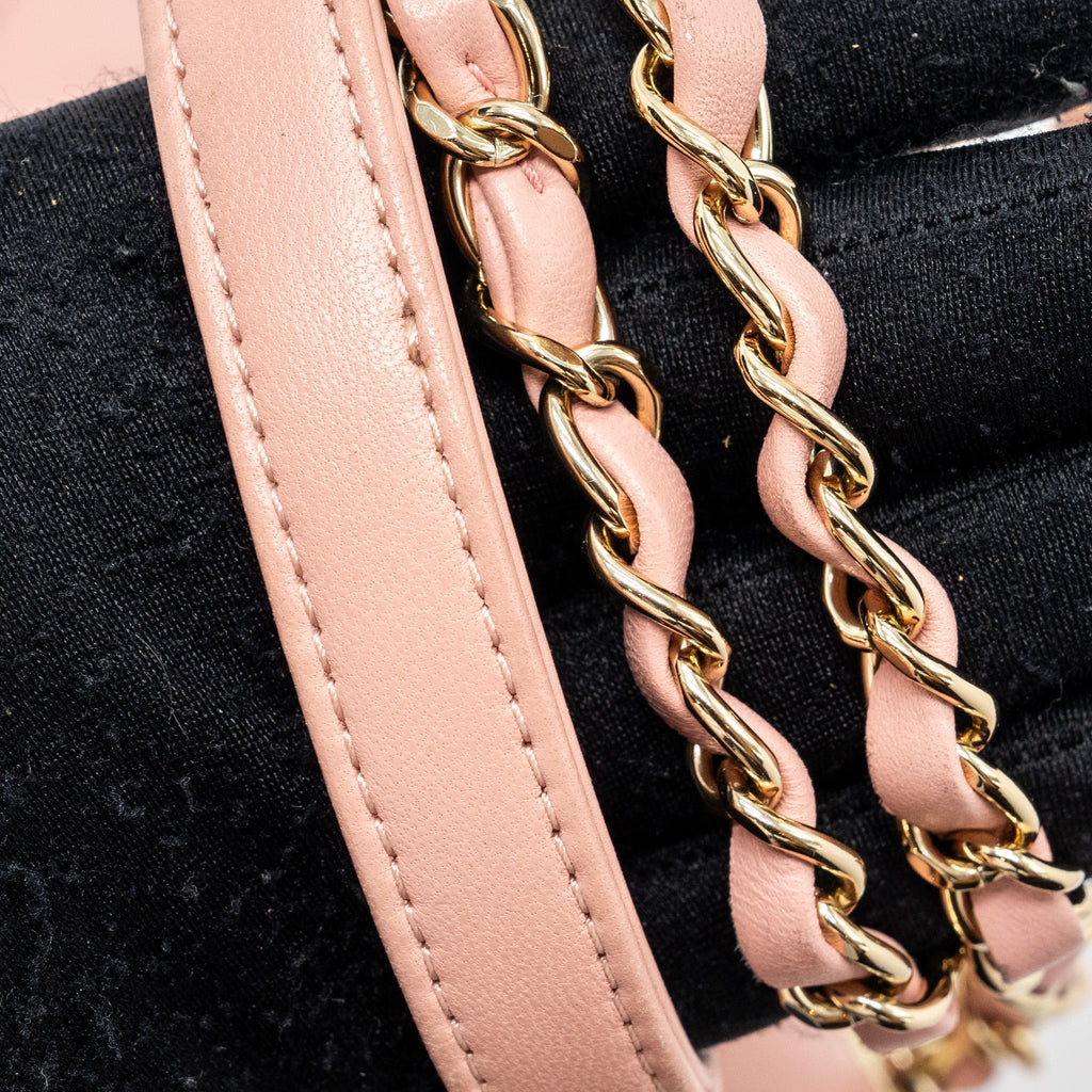 CHANEL CHEVRON TRENDY CC TOP HANDLE FLAP BAG LAMBSKIN LIGHT PINK LGHW