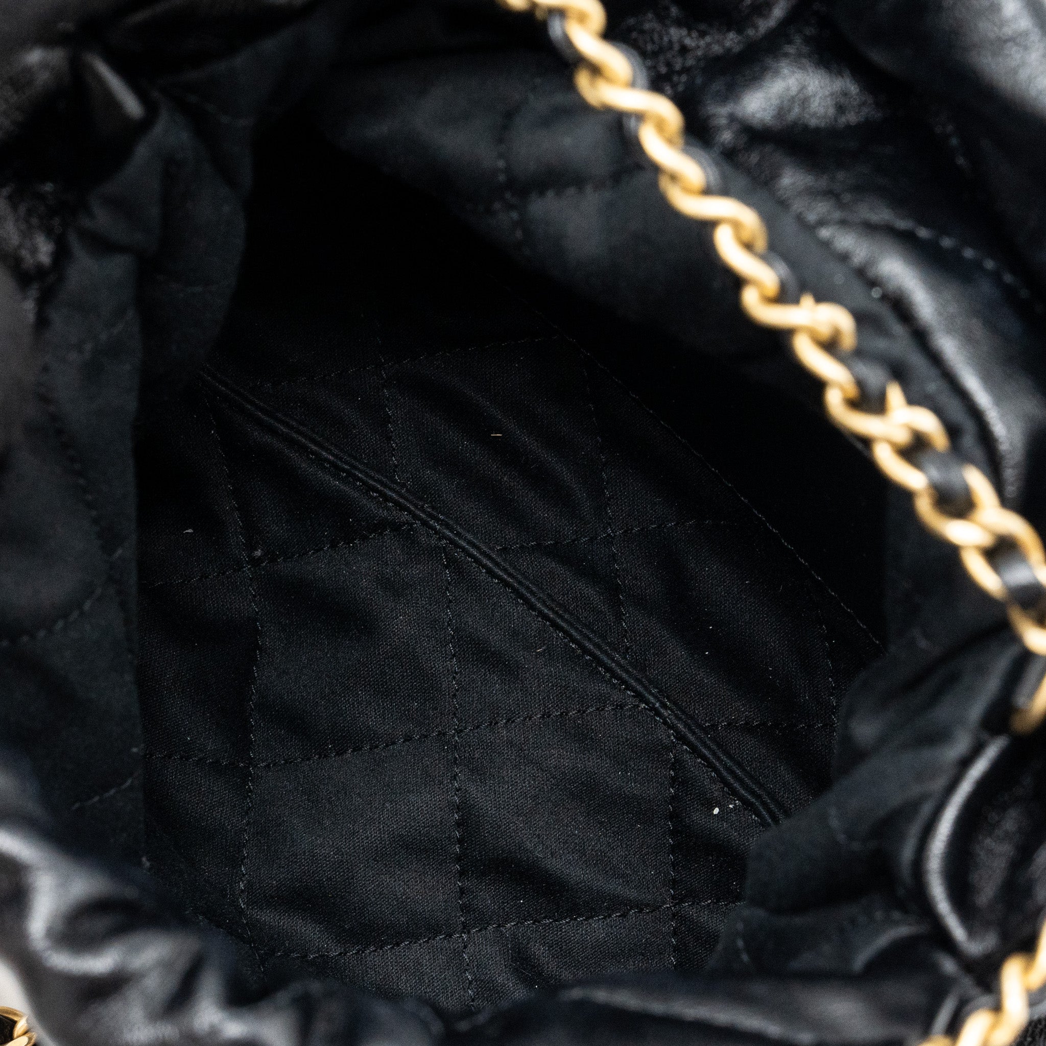 CHANEL 23S MINI 22 BAG WITH PEARL SHINY CALFSKIN GHW (MICROCHIP)