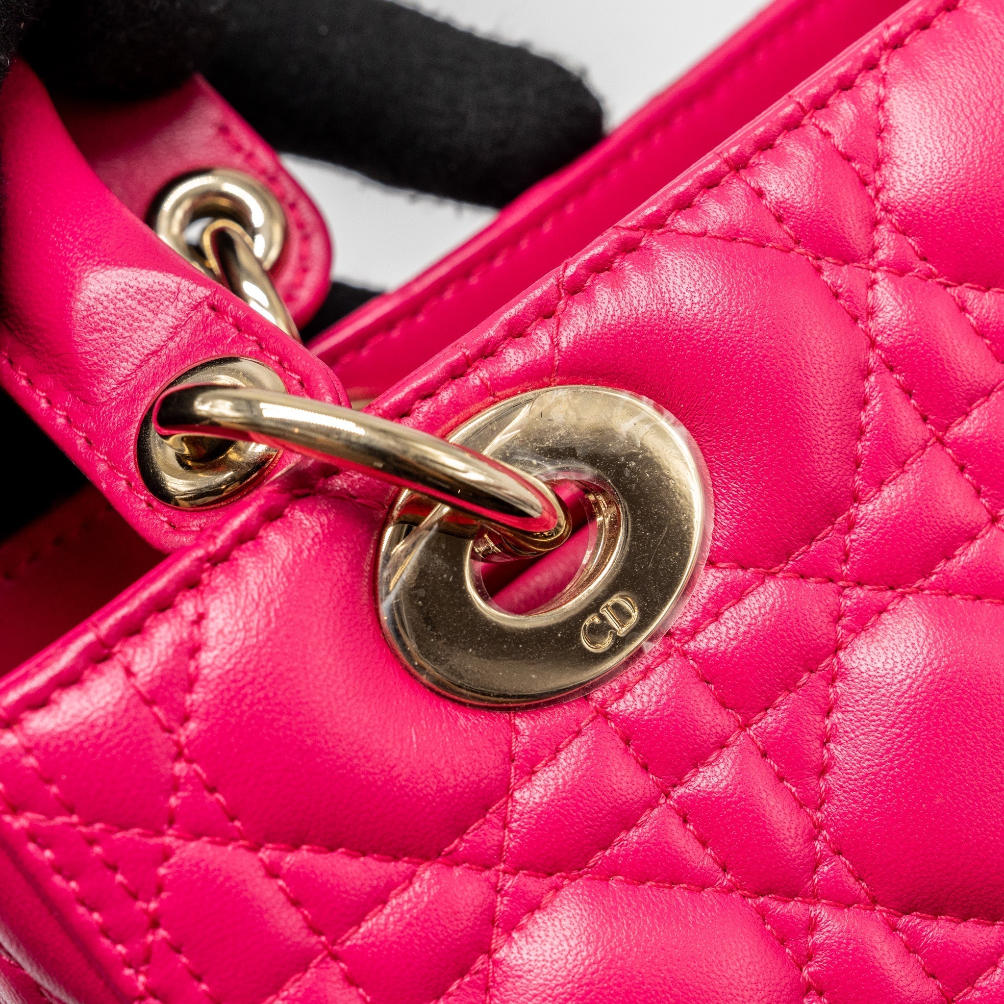 DIOR MEDIUM LADY DIOR LAMBSKIN PINK LGHW