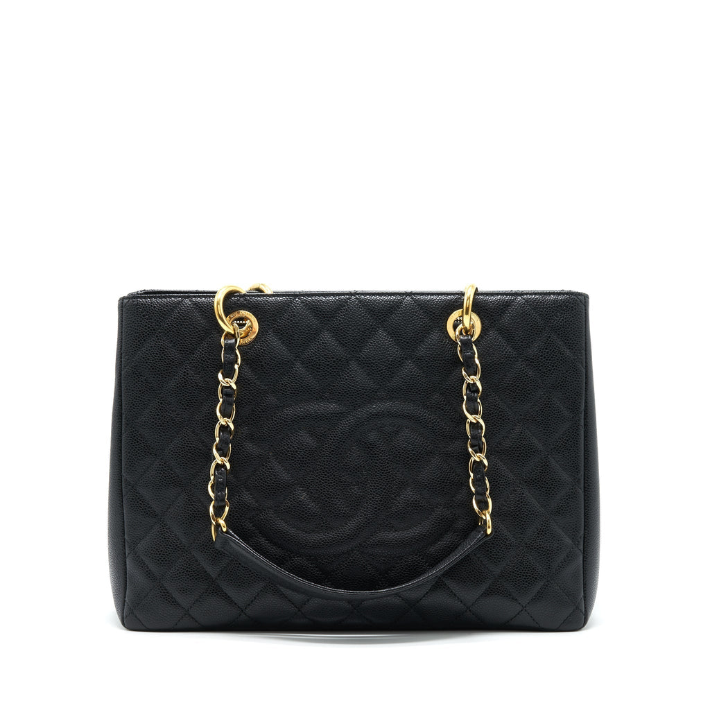 CHANEL GRAND SHOPPING TOTE BAG CAVIAR BLACK GHW