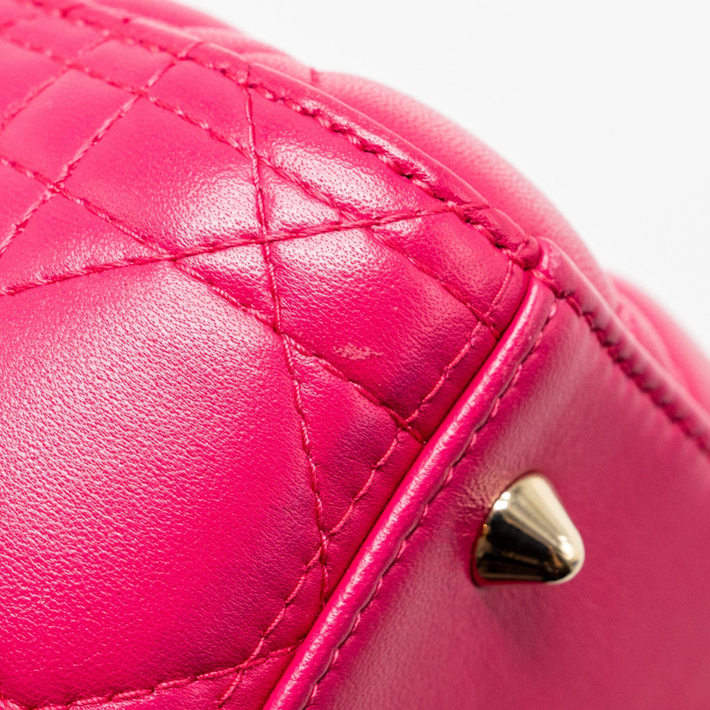 DIOR MEDIUM LADY DIOR LAMBSKIN PINK LGHW