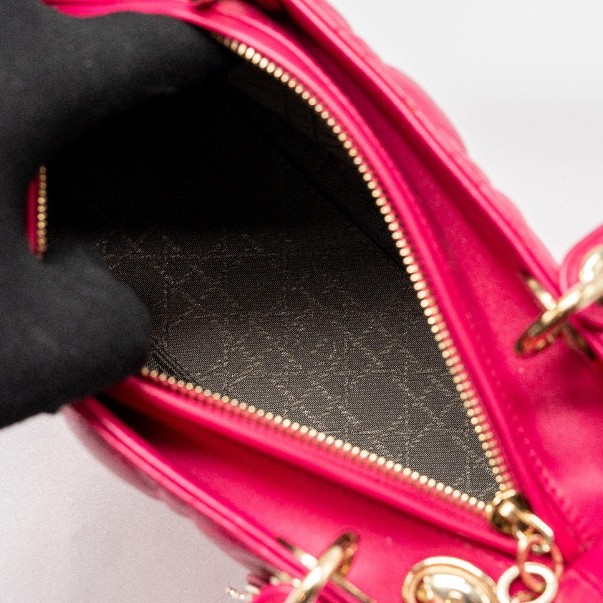 DIOR MEDIUM LADY DIOR LAMBSKIN PINK LGHW