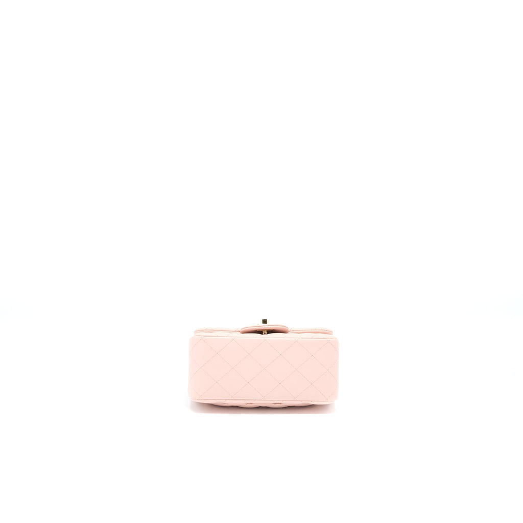 CHANEL MINI SQUARE FLAP BAG LAMBSKIN LIGHT PINK LGHW (MICROCHIP)