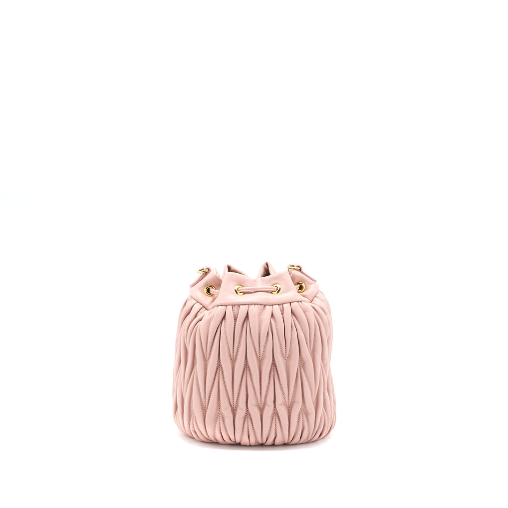 MIUMIU SECCHIELLO MATELASSE CROSSBODY BAG NAPPA LAMBSKIN PINK GHW