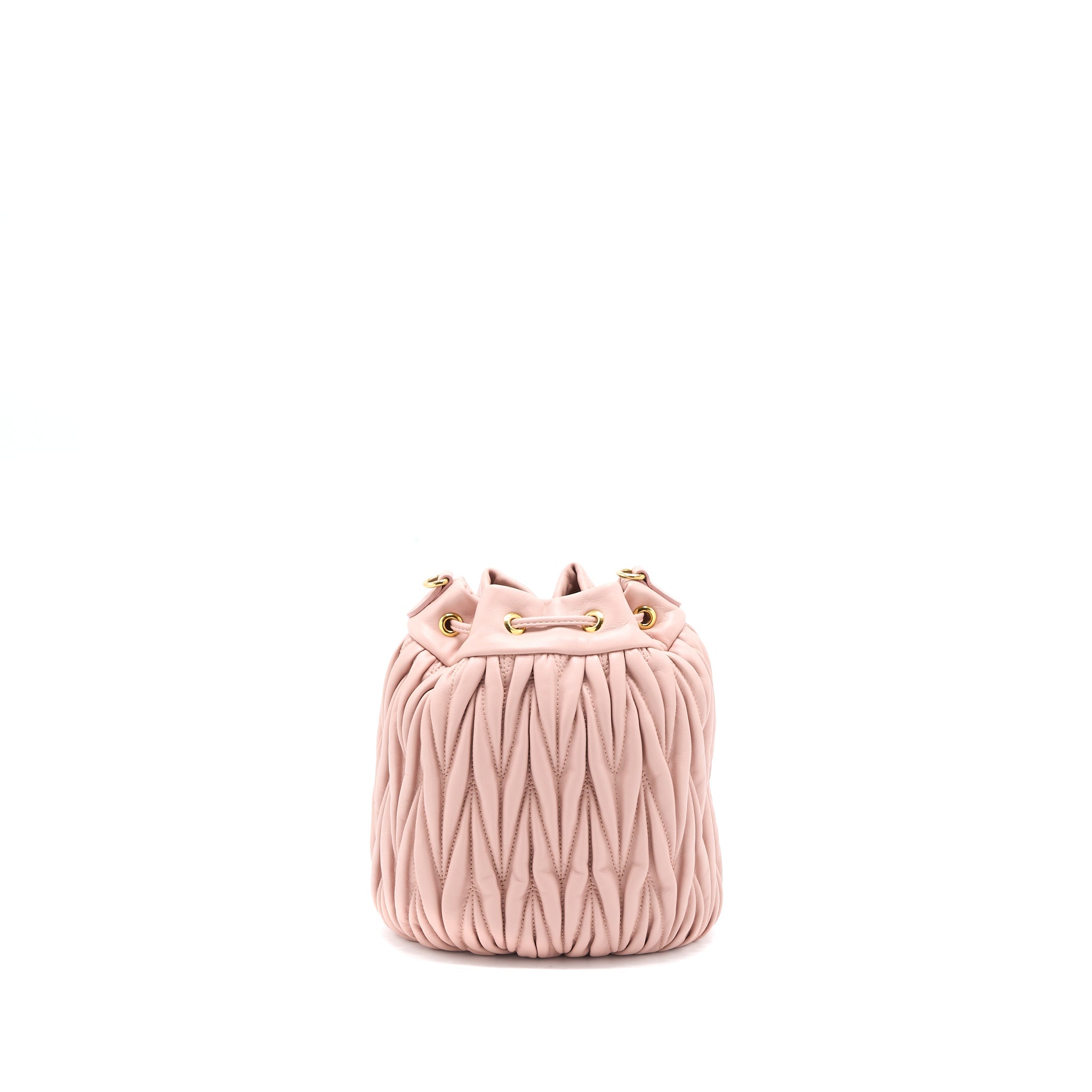 MIUMIU SECCHIELLO MATELASSE CROSSBODY BAG NAPPA LAMBSKIN PINK GHW