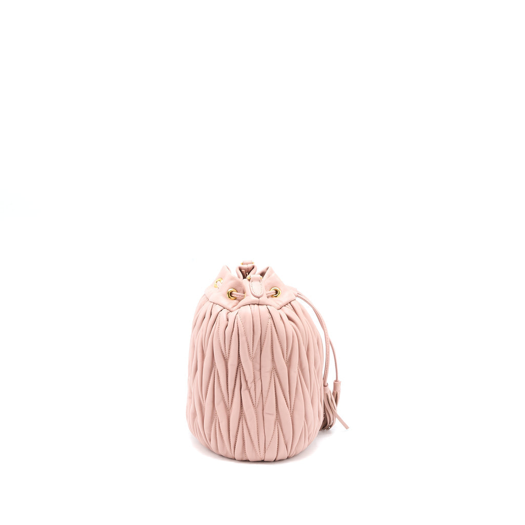 MIUMIU SECCHIELLO MATELASSE CROSSBODY BAG NAPPA LAMBSKIN PINK GHW