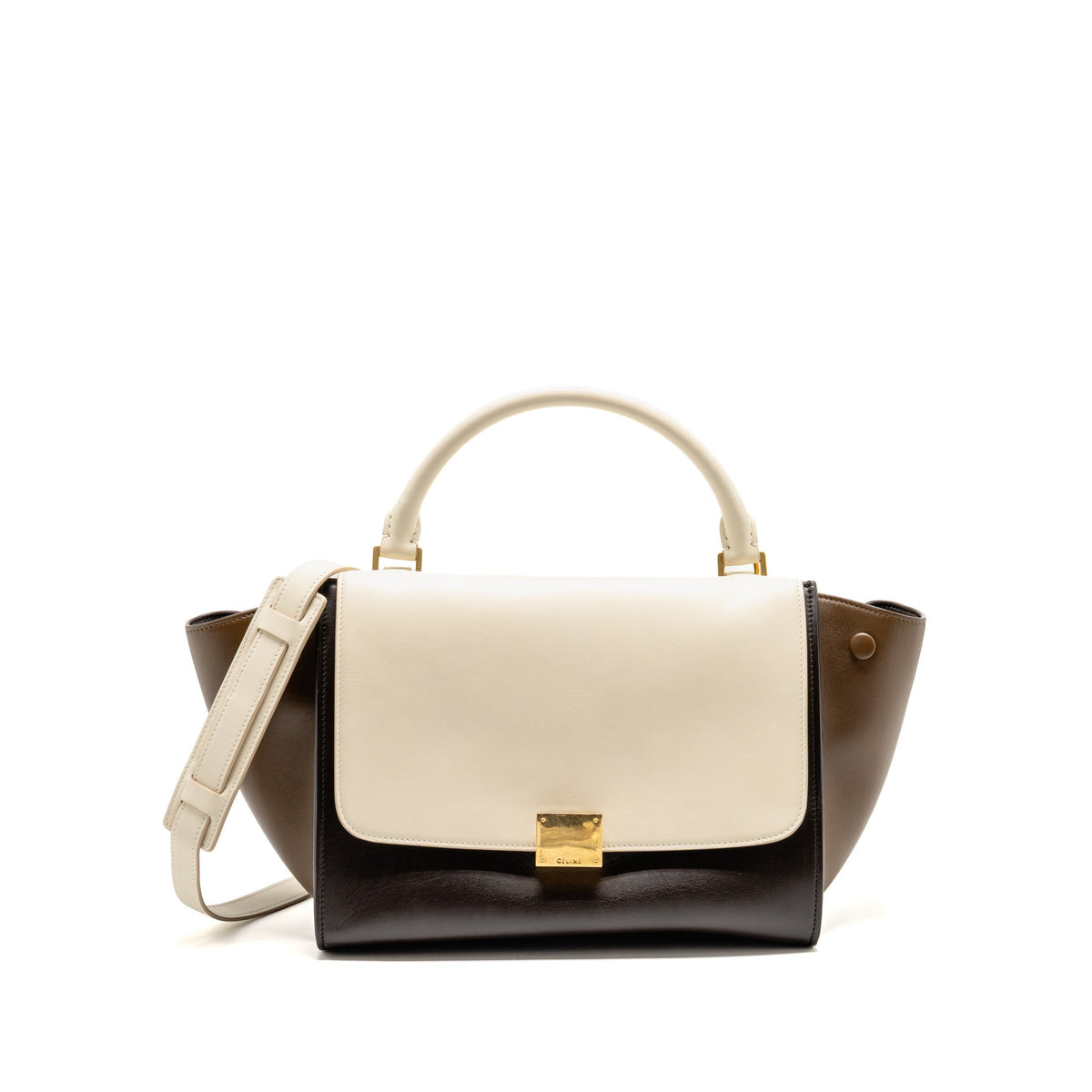 Celine Small Trapeze Bag Calfskin Natural/Multicolour GHW