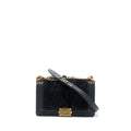 CHANEL MEDIUM BOY BAG GOATHAIR/CALFSKIN BLACK GHW