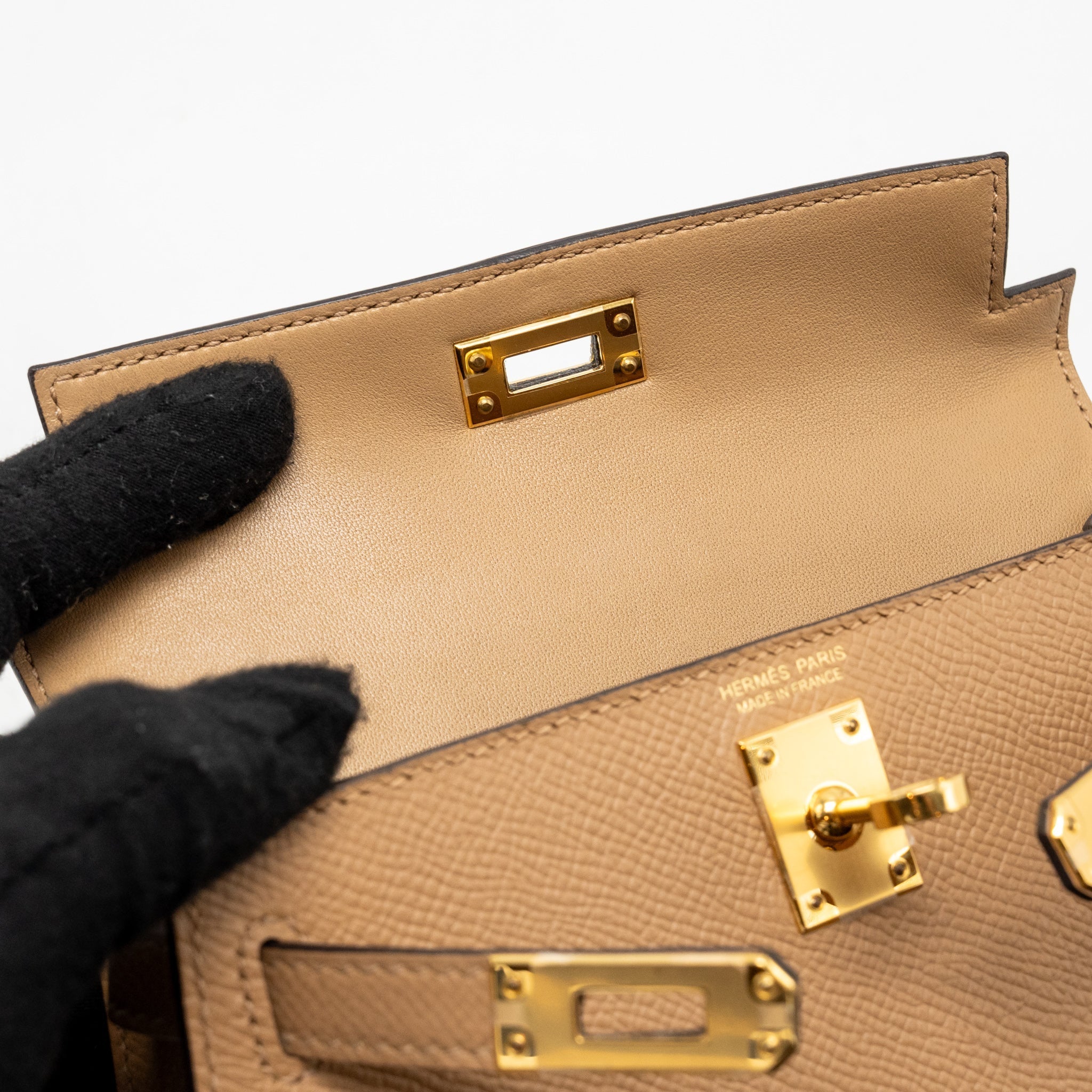 HERMES MINI KELLY II EPSOM CHAI GHW