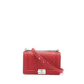 CHANEL MEDIUM BOY BAG GRAINED CALFSKIN RED SHW