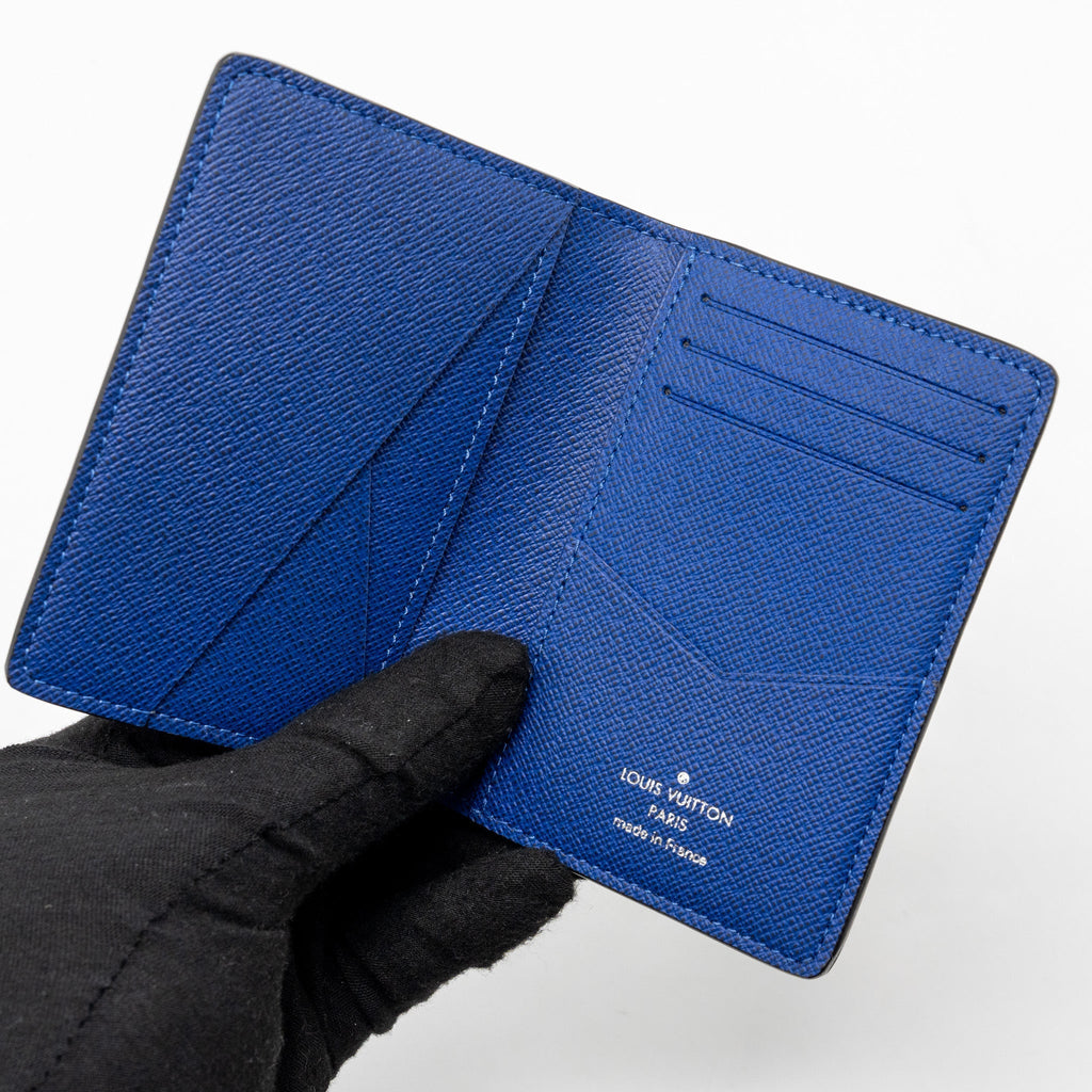 LOUIS VUITTON POCKET ORGANISER BLUE MONOGRAM CANVAS