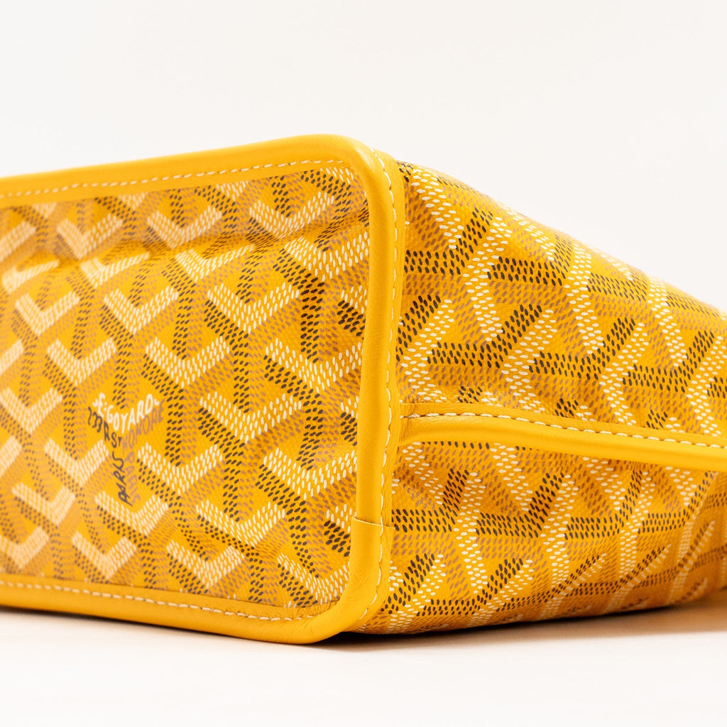 GOYARD MINI ANJOU TOTE BAG GOYARDLINE CANVAS / LEATHER YELLOW SHW
