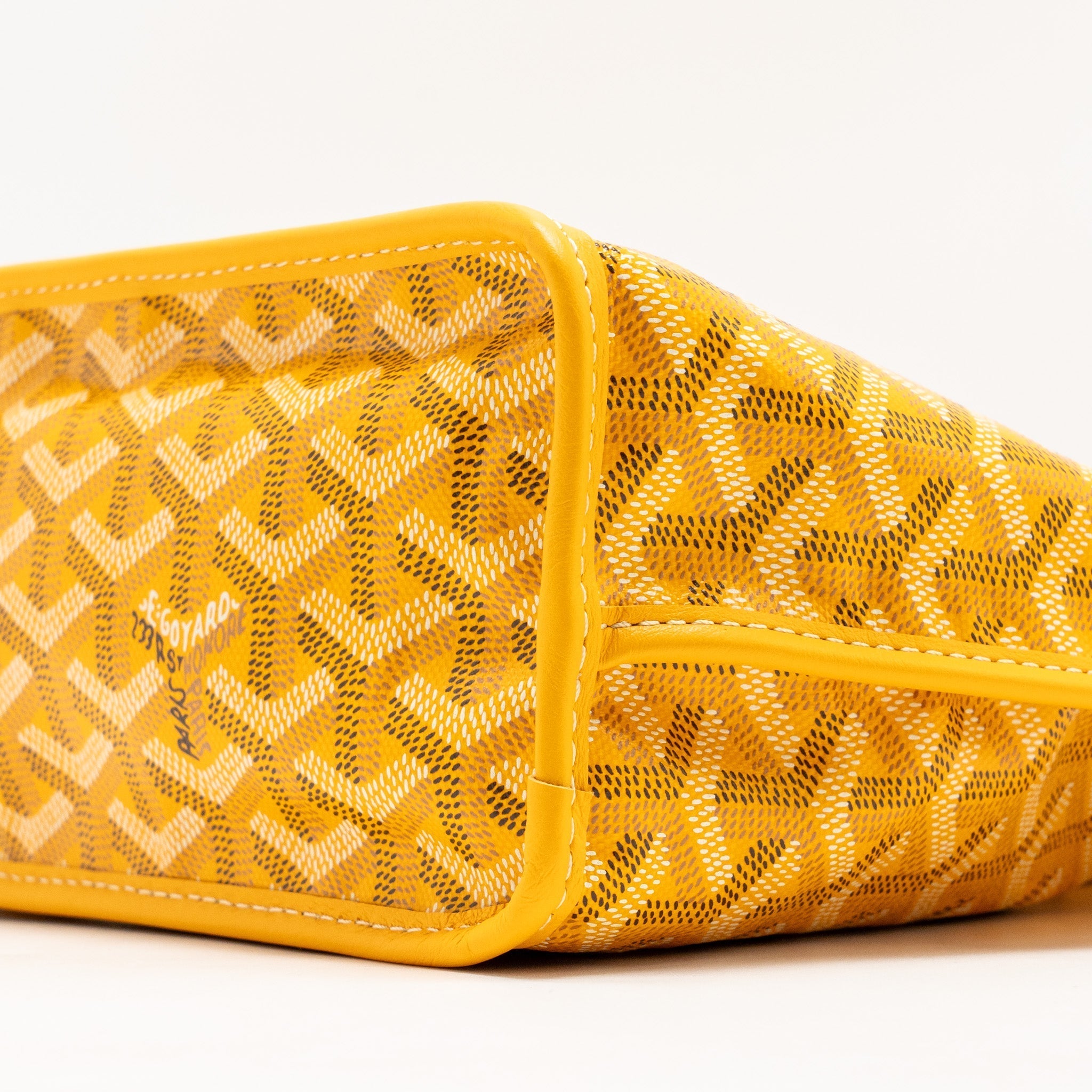 GOYARD MINI ANJOU TOTE BAG GOYARDLINE CANVAS / LEATHER YELLOW SHW