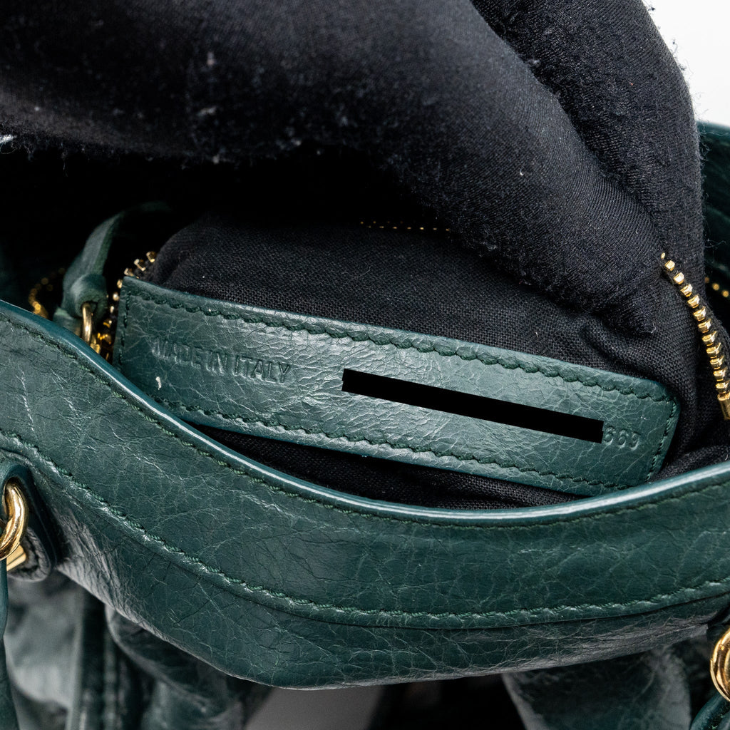 BALENCIAGA MINI CITY BAG DARK GREEN GHW