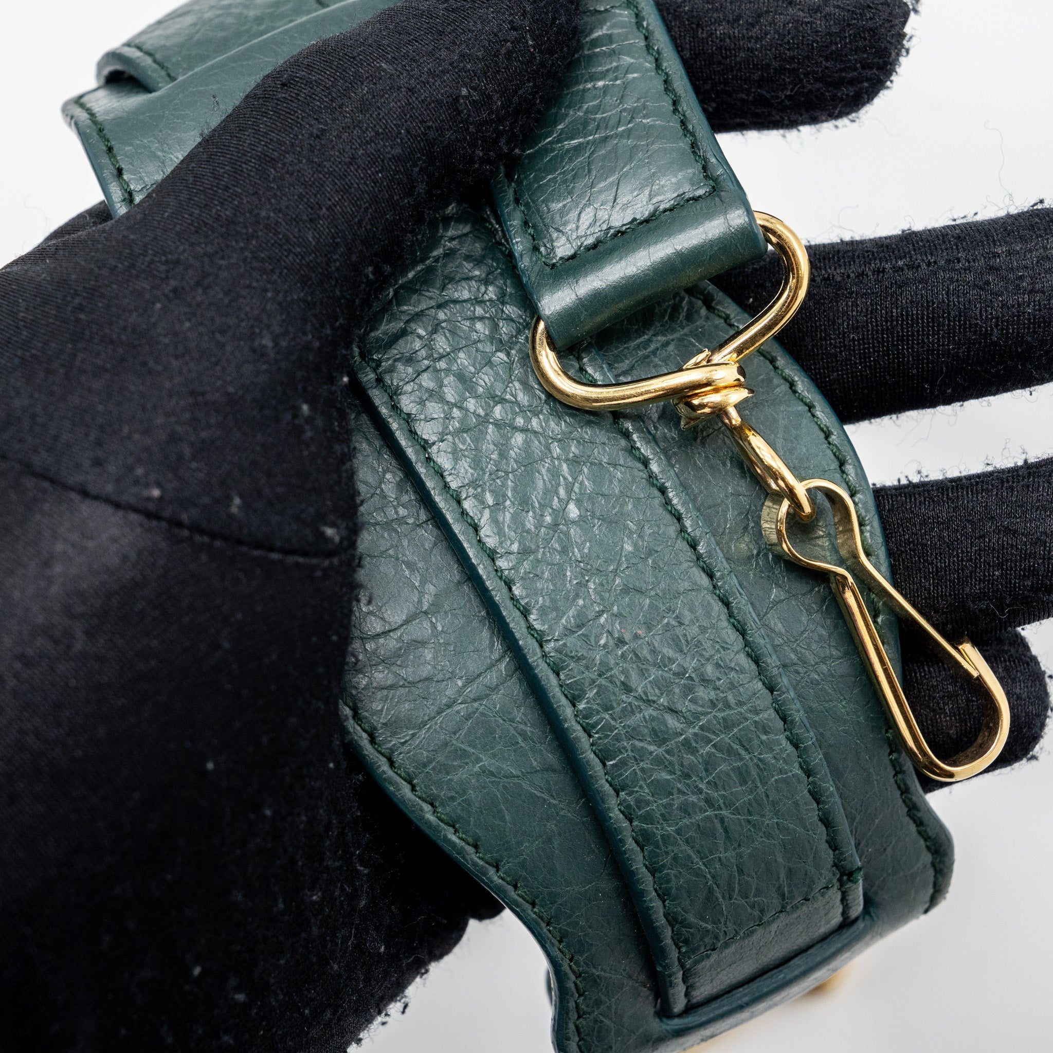 BALENCIAGA MINI CITY BAG DARK GREEN GHW