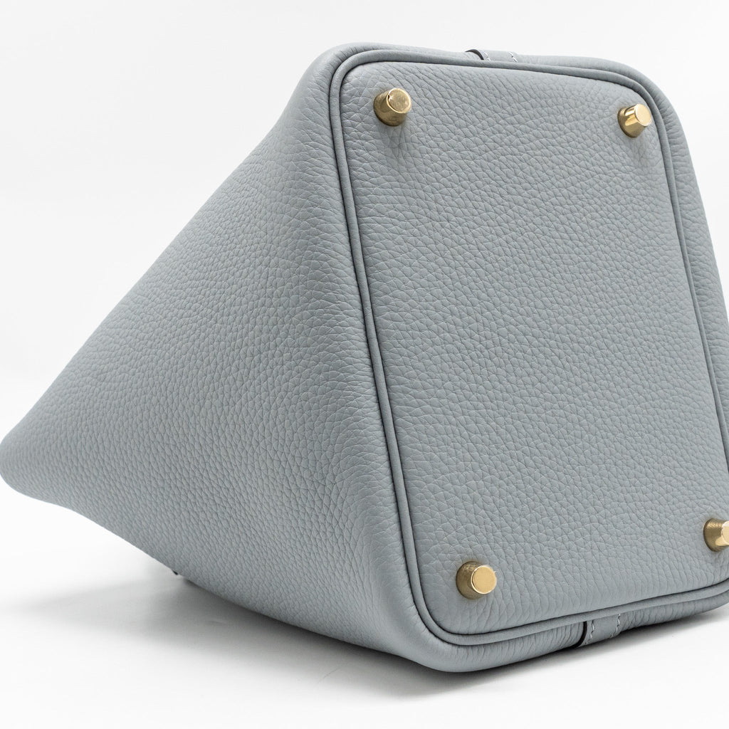 HERMES PICOTIN 18 LOCK BAG CLEMENCE GRIS PANTIN LGHW