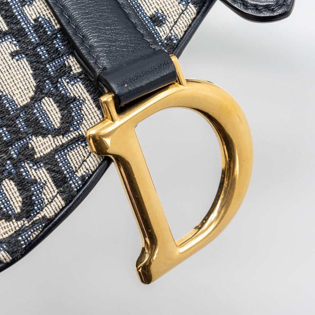 DIOR SADDLE BELT BAG BLUE DIOR OBLIQUE JACQUARD GHW