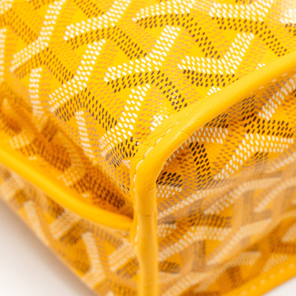 GOYARD MINI ANJOU TOTE BAG GOYARDLINE CANVAS / LEATHER YELLOW SHW