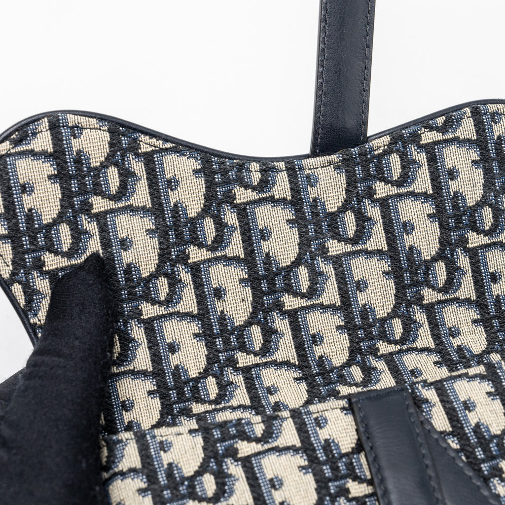 DIOR SADDLE BELT BAG BLUE DIOR OBLIQUE JACQUARD GHW