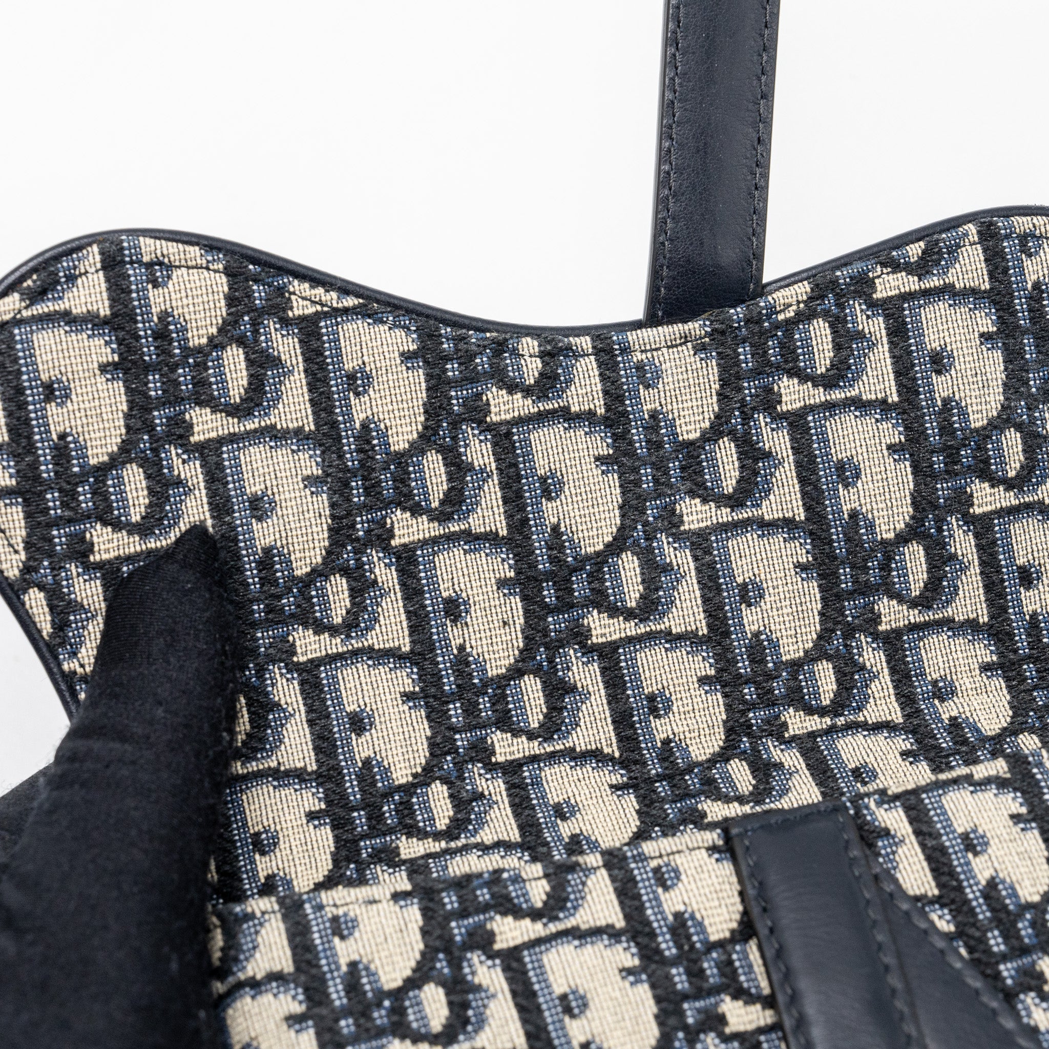 DIOR SADDLE BELT BAG BLUE DIOR OBLIQUE JACQUARD GHW