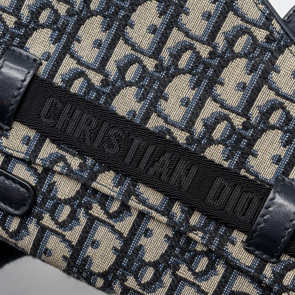 DIOR SADDLE BELT BAG BLUE DIOR OBLIQUE JACQUARD GHW