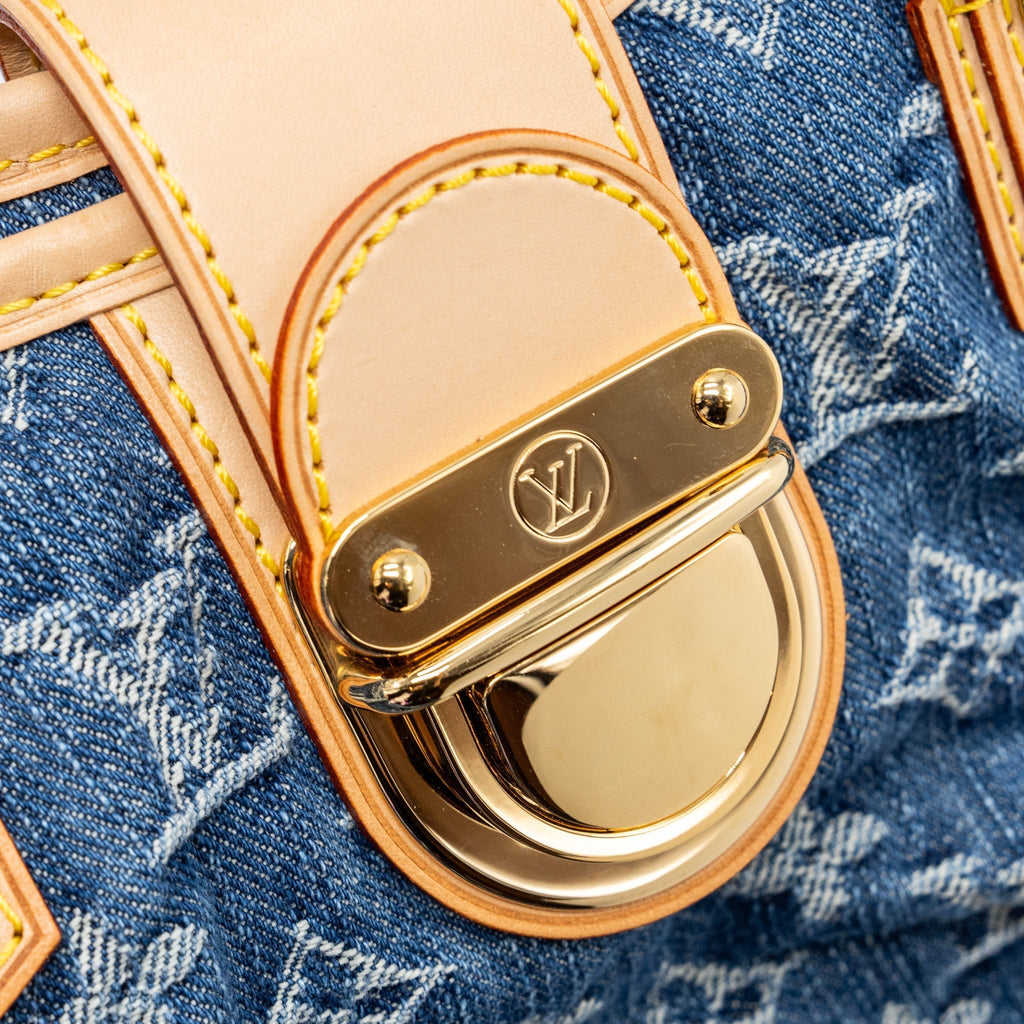 LOUIS VUITTON VINTAGE MINI HANDLE BAG DENIM BLUE GHW