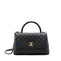 CHANEL MEDIUM COCO HANDLE CAVIAR BLACK LGHW