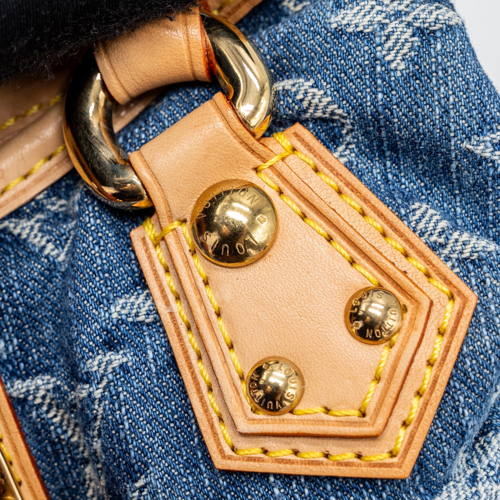 LOUIS VUITTON VINTAGE MINI HANDLE BAG DENIM BLUE GHW