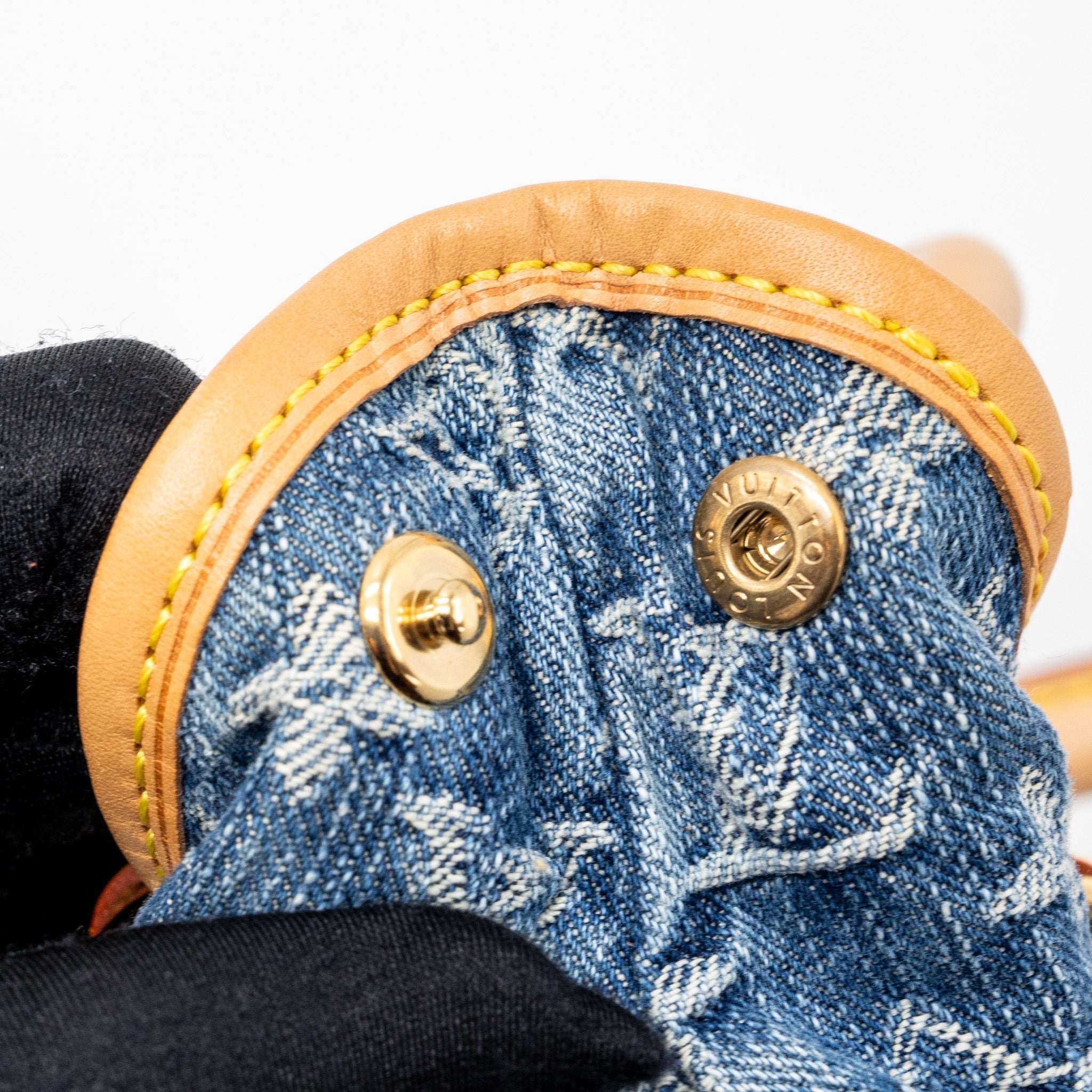 LOUIS VUITTON VINTAGE MINI HANDLE BAG DENIM BLUE GHW