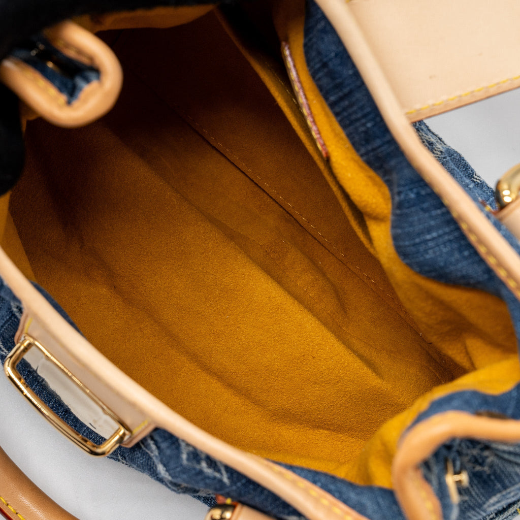 LOUIS VUITTON VINTAGE MINI HANDLE BAG DENIM BLUE GHW