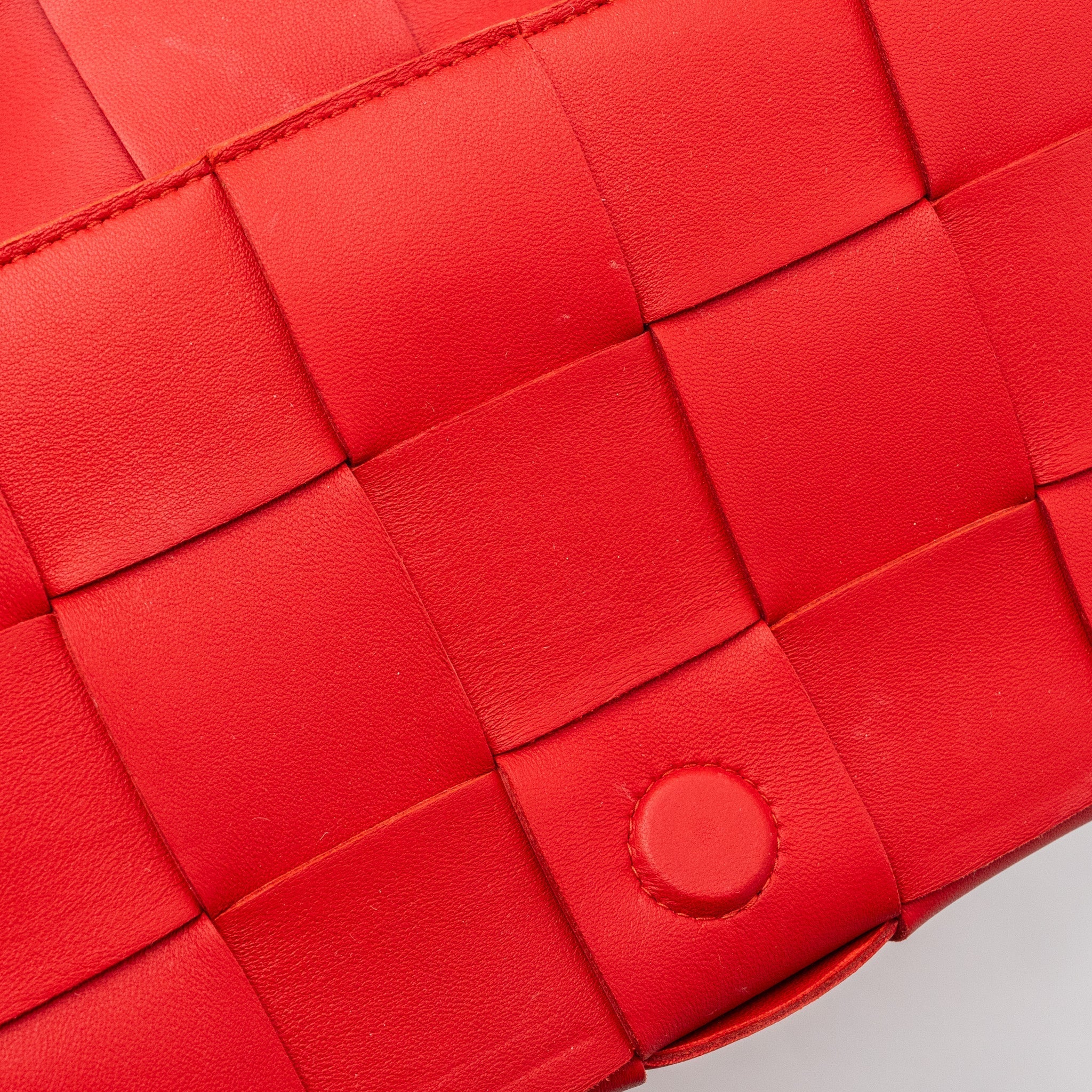 BOTTEGA VENETA CASSETTE BAG LAMBSKIN RED GHW