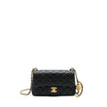 CHANEL 22C PEARL CRUSH MINI RECTANGULAR LAMBSKIN BLACK GHW (MICROCHIP)