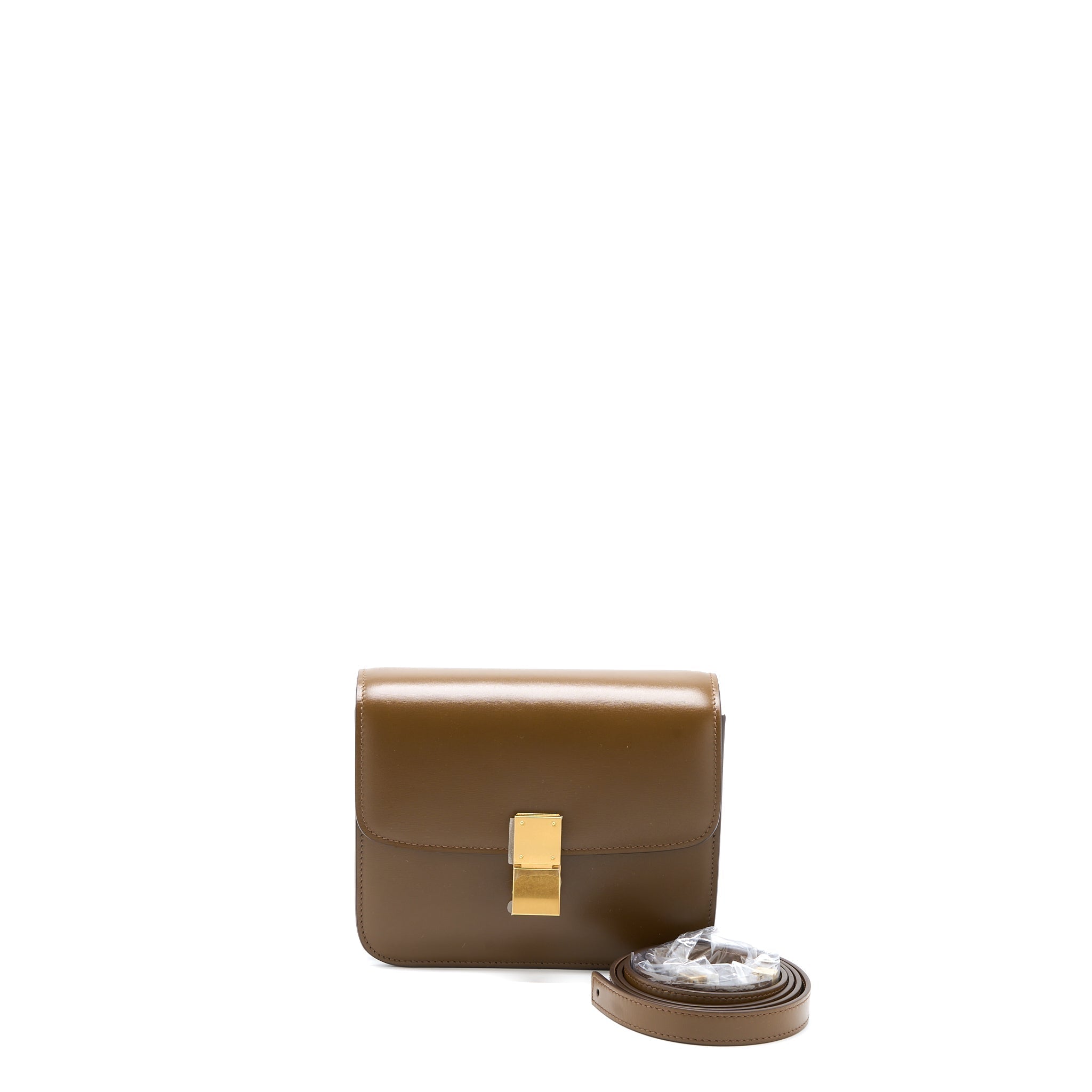 CELINE TEEN CLASSIC BAG IN BOX CALFSKIN CAMEL GHW