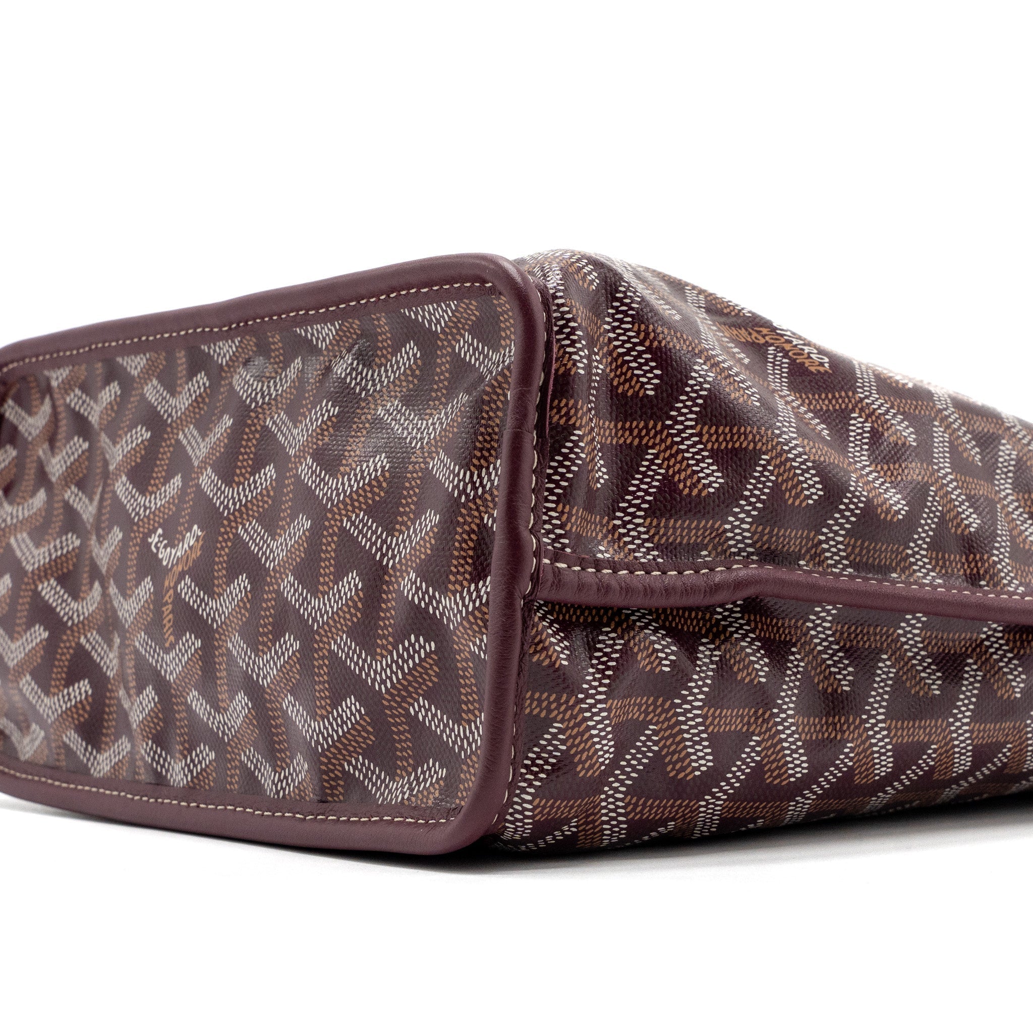 GOYARD ANJOU MINI TOTE CANVAS/CALFSKIN BURGUNDY SHW