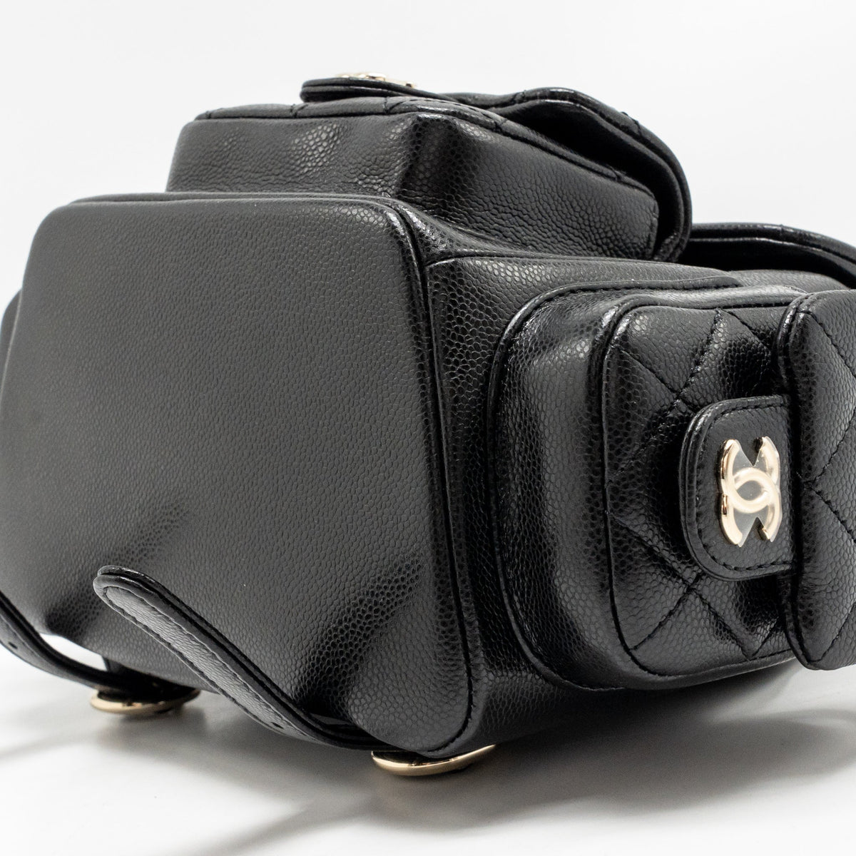 Chanel Small Duma Backpack Caviar Black LGHW (Microchip)