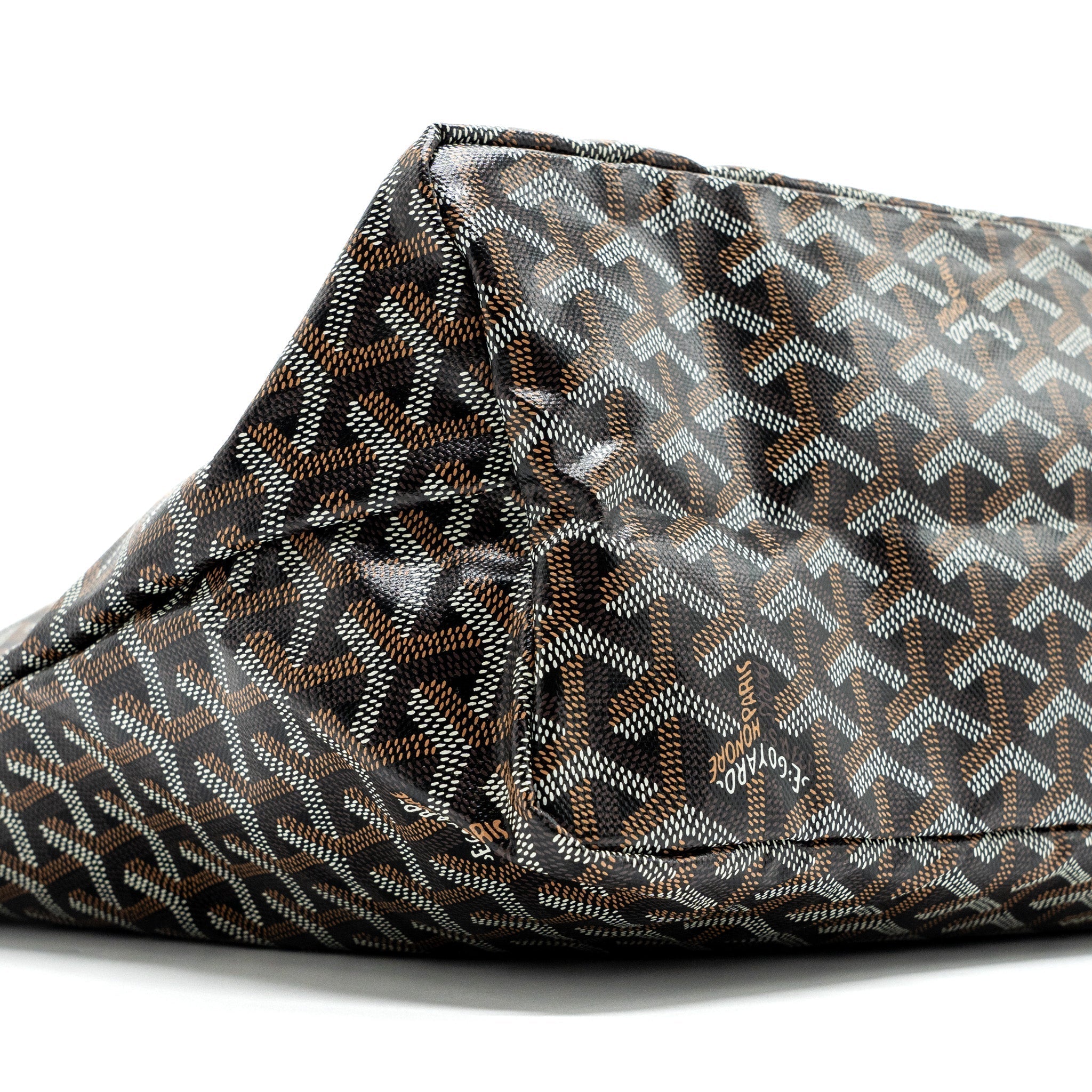 GOYARD SAINT LOUIS PM TOTE BAG GOYARDLINE CANVAS / CALFSKIN BROWN SHW