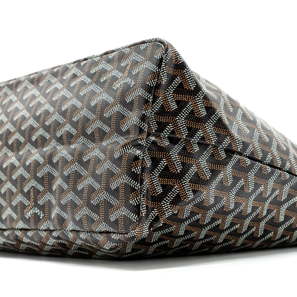 GOYARD SAINT LOUIS PM TOTE BAG GOYARDLINE CANVAS / CALFSKIN BROWN SHW