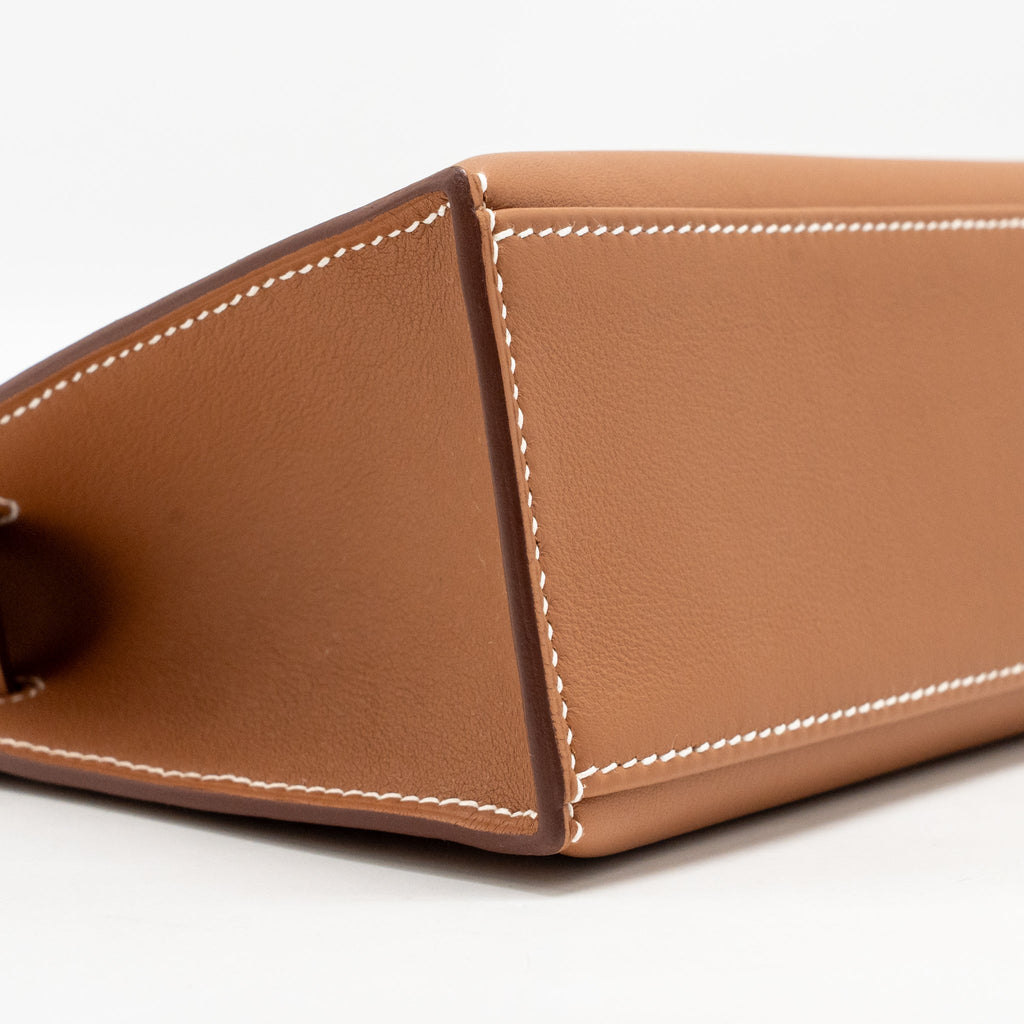HERMES KELLY POCHETTE SWIFT GOLD GHW