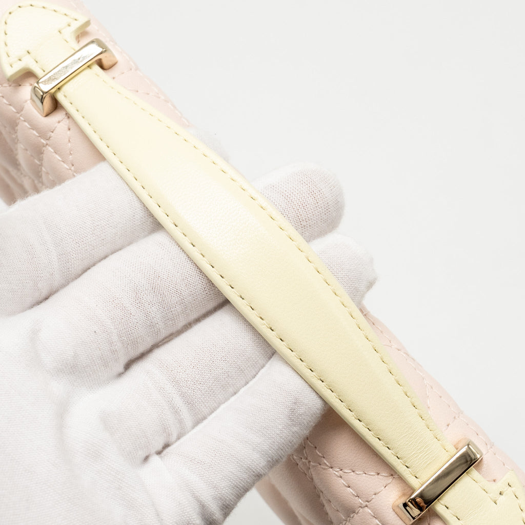 DIOR MY DIOR MINI BAG LAMBSKIN LIGHT PINK/LIGHT YELLOW LGHW