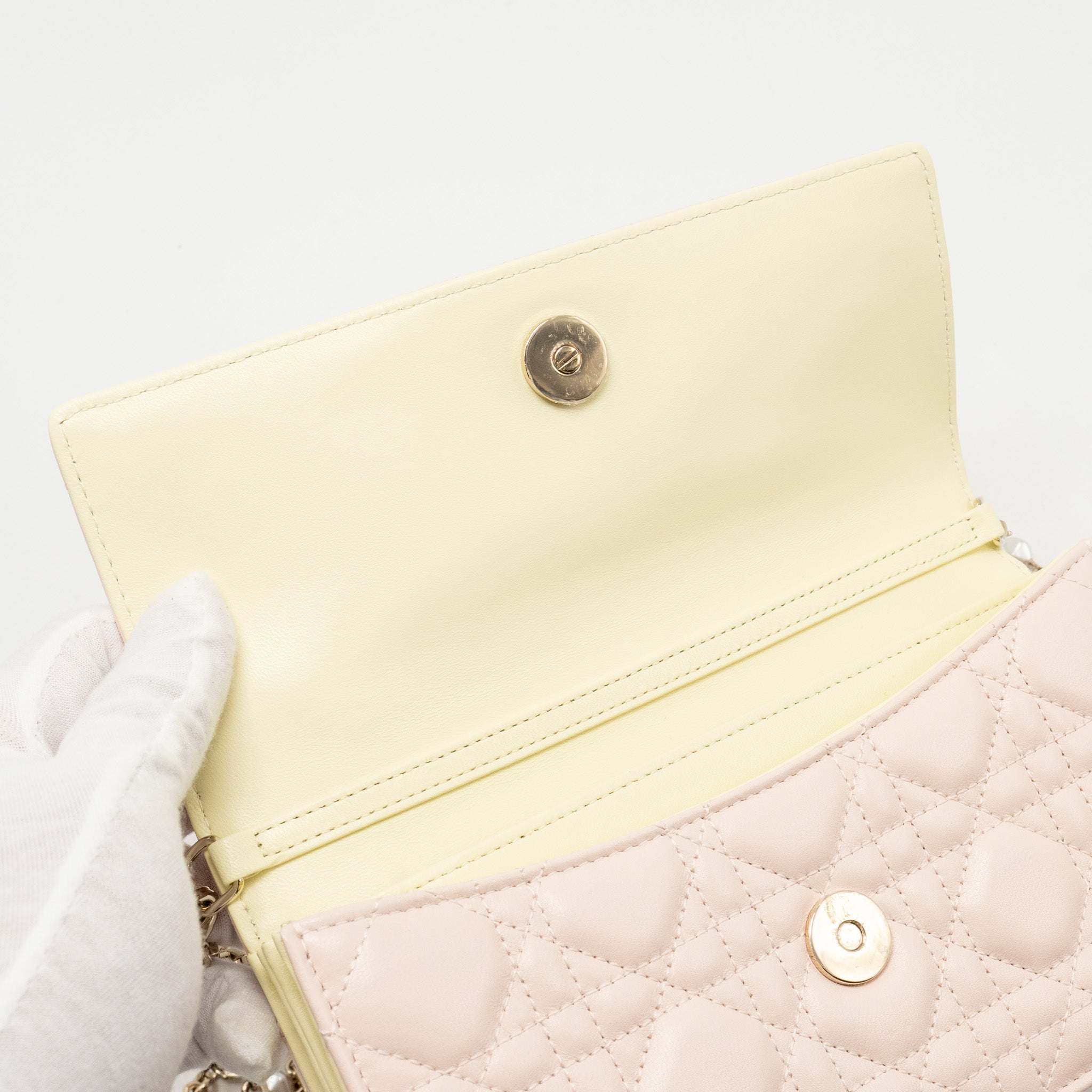 DIOR MY DIOR MINI BAG LAMBSKIN LIGHT PINK/LIGHT YELLOW LGHW