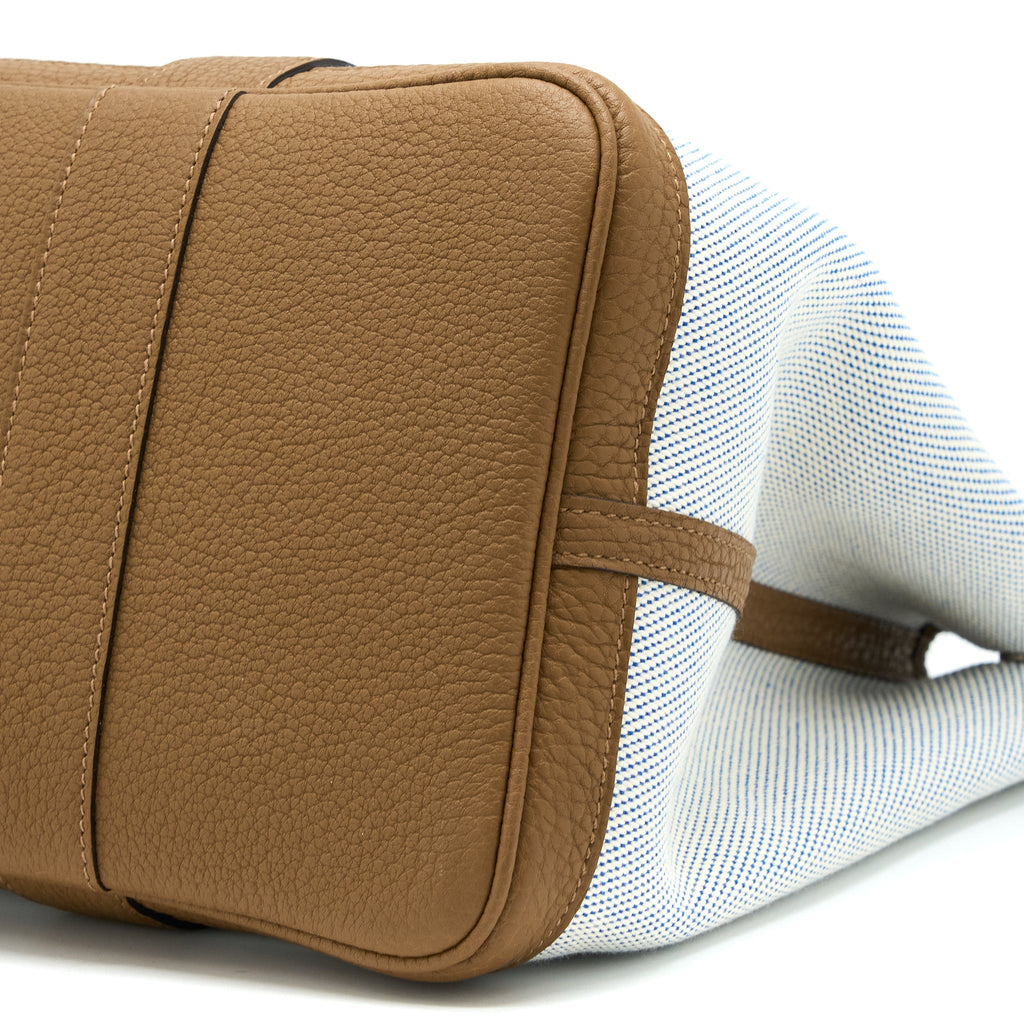 HERMES GARDEN PARTY 36 NEGONDA/CANVAS ECRU/ALEZAN/BLUE BILL SHW