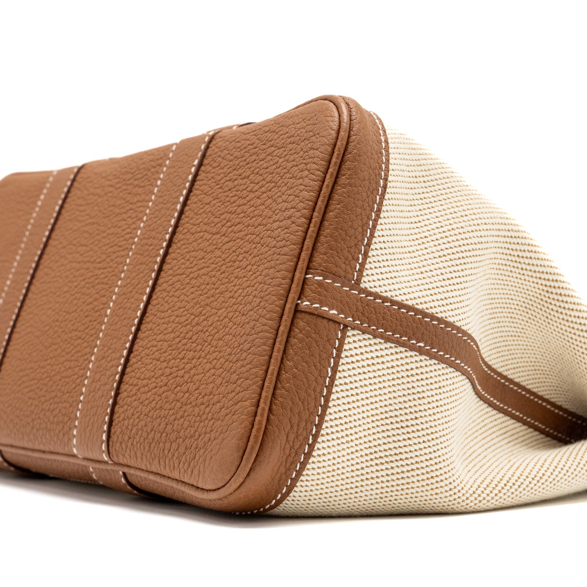 HERMES GARDEN PARTY 30 CANVAS/NEGONDA ECRU/DESERT/GOLD SHW