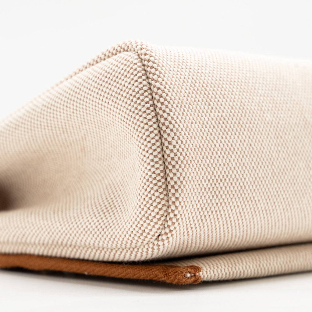 HERMES HERBAG MINI CANVAS/HUNTER LEATHER ECRU-BEIGE/FAUVE GHW