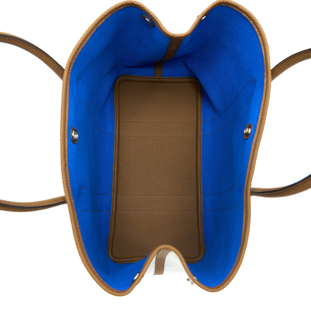 HERMES GARDEN PARTY 36 NEGONDA/CANVAS ECRU/ALEZAN/BLUE BILL SHW