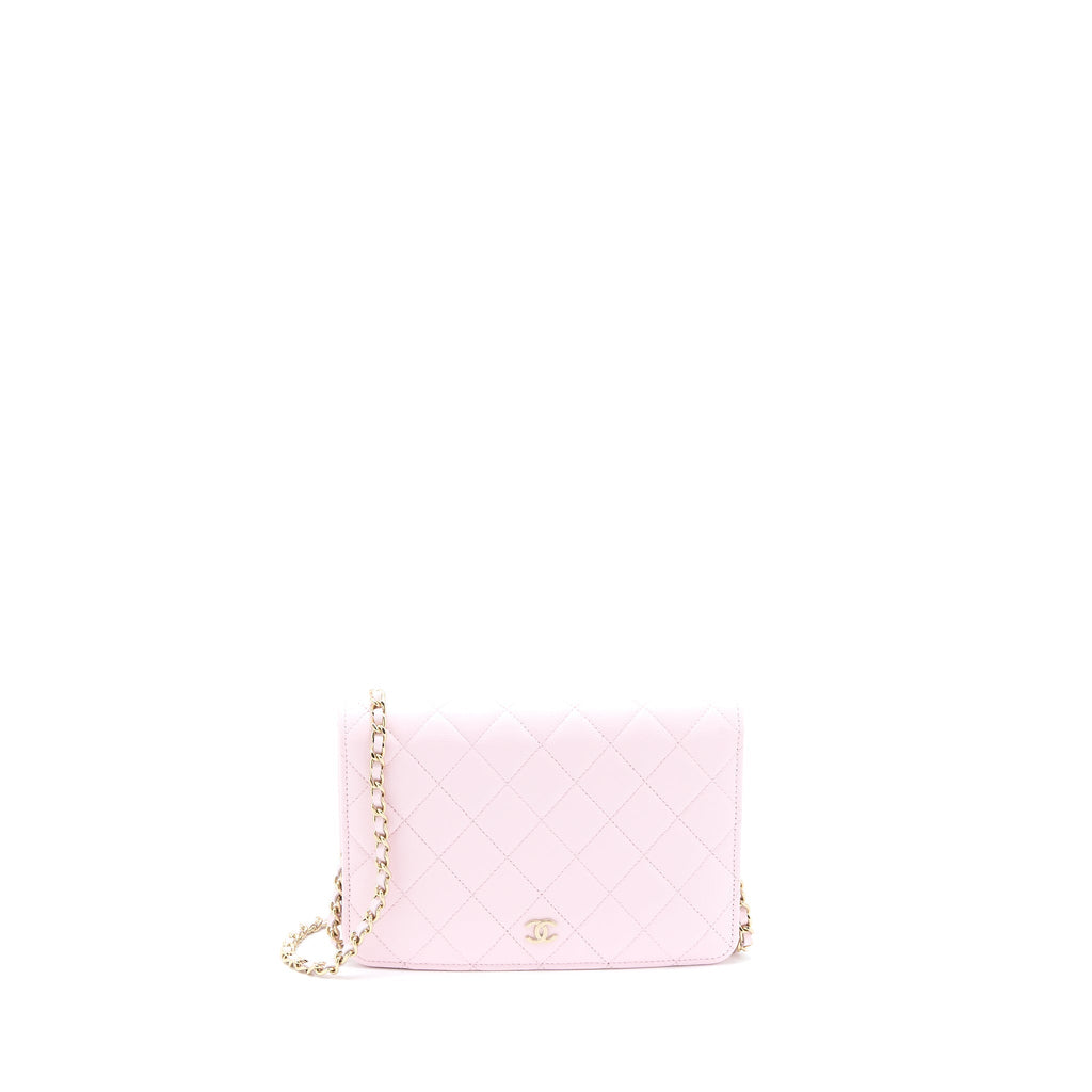 CHANEL 2 IN 1 WALLET ON CHAIN CAVIAR LIGHT PINK LGHW