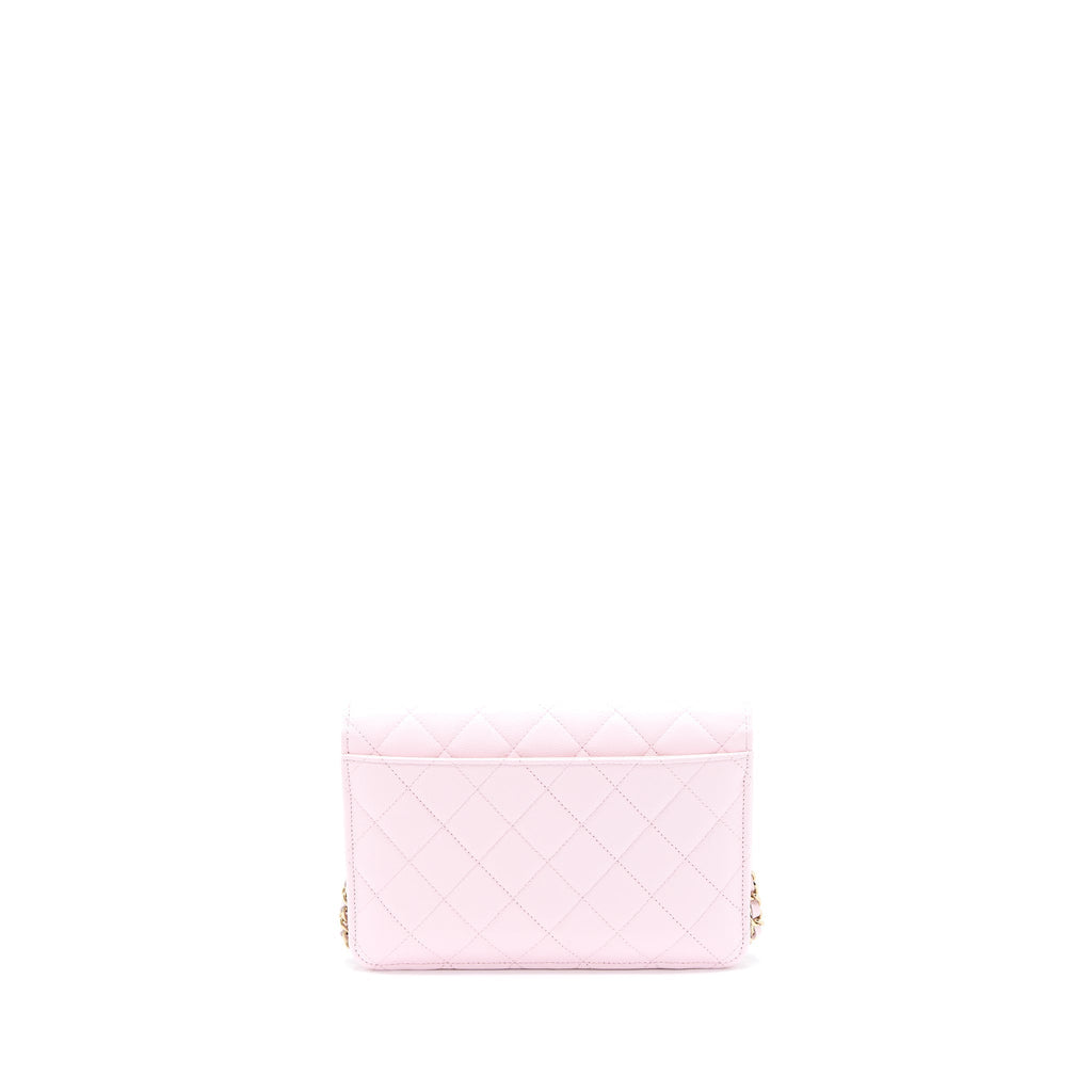 CHANEL 2 IN 1 WALLET ON CHAIN CAVIAR LIGHT PINK LGHW