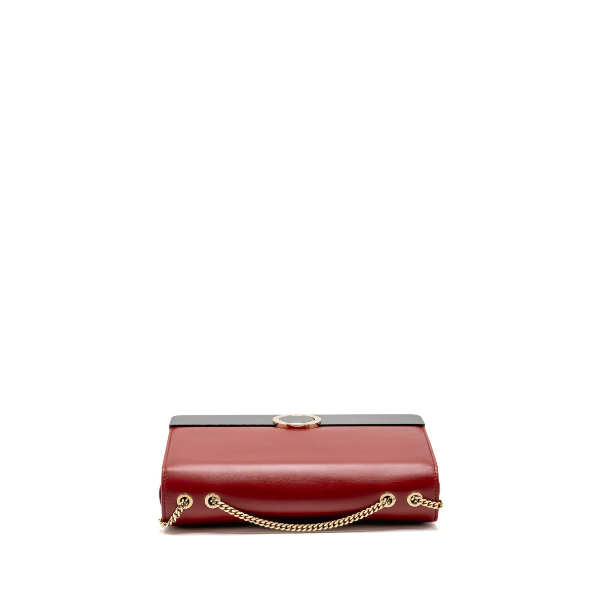 Bvlgari chain flap shoulder bag calfskin Red/Black LGHW