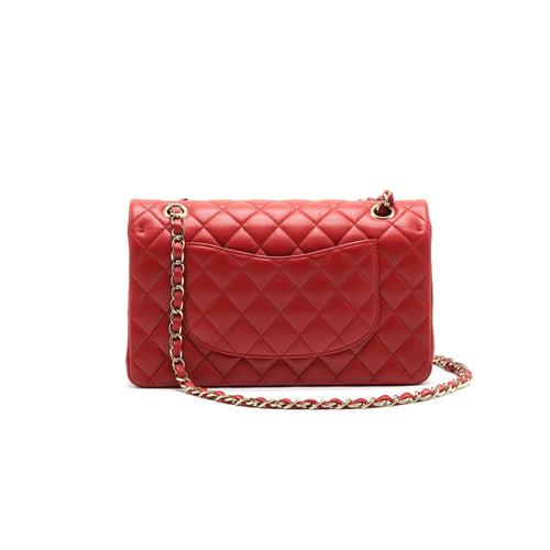 CHANEL MEDIUM CLASSIC DOUBLE FLAP BAG RED LGHW SERIAL29