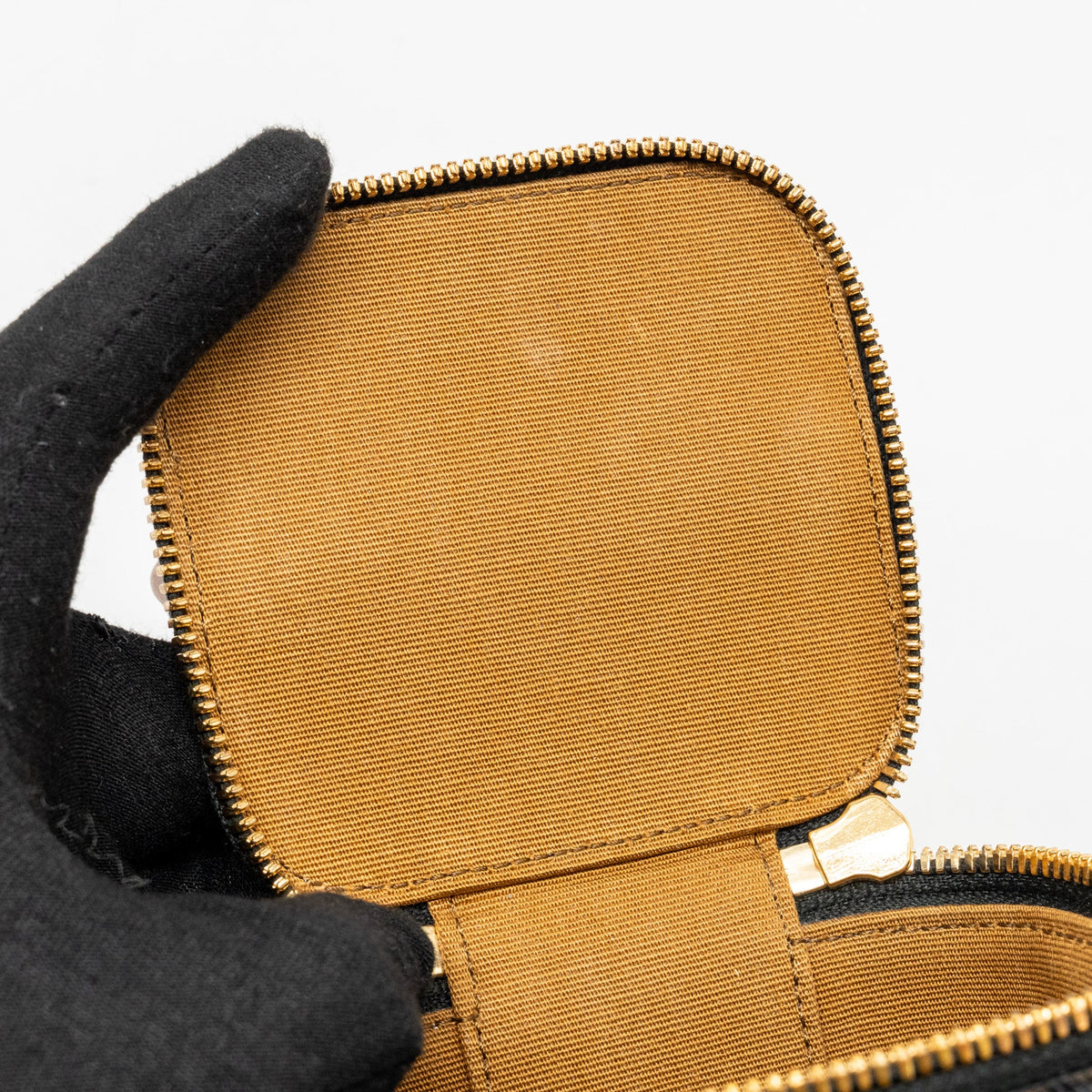 Celine top handle mini vanity case with strap triomphe canvas brown GHW