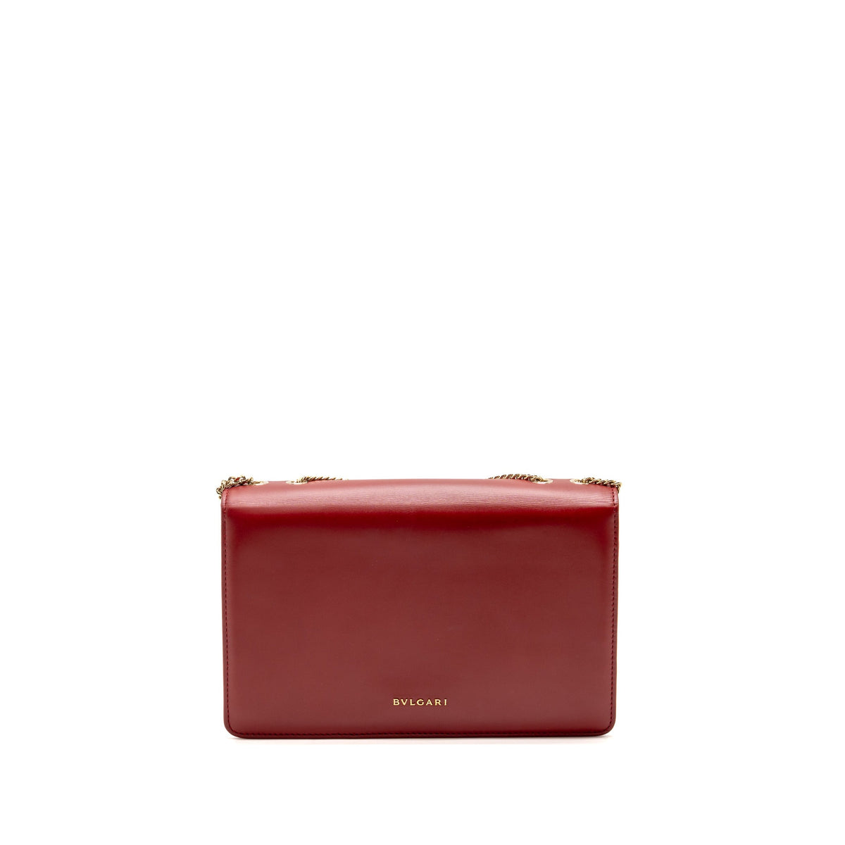 Bvlgari chain flap shoulder bag calfskin Red/Black LGHW